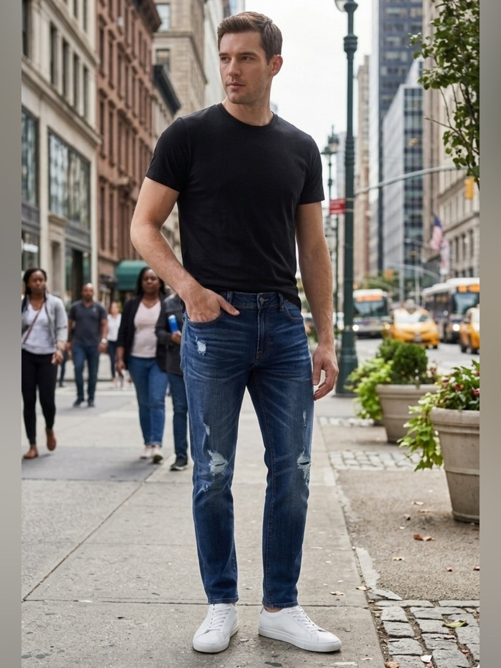 Aeropostale || Men's Skinny Blue Distressed Jeans size 33x32